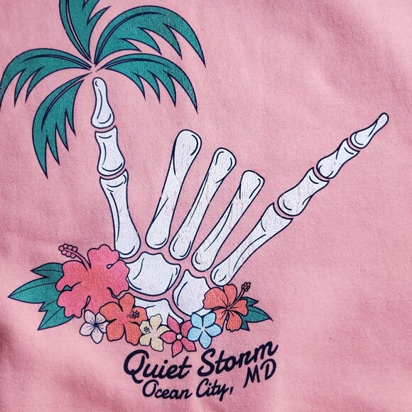 Quiet Storm OC,MD Skeleton Palm Tree Hand Hoodie Sz L - Picture 2 of 16